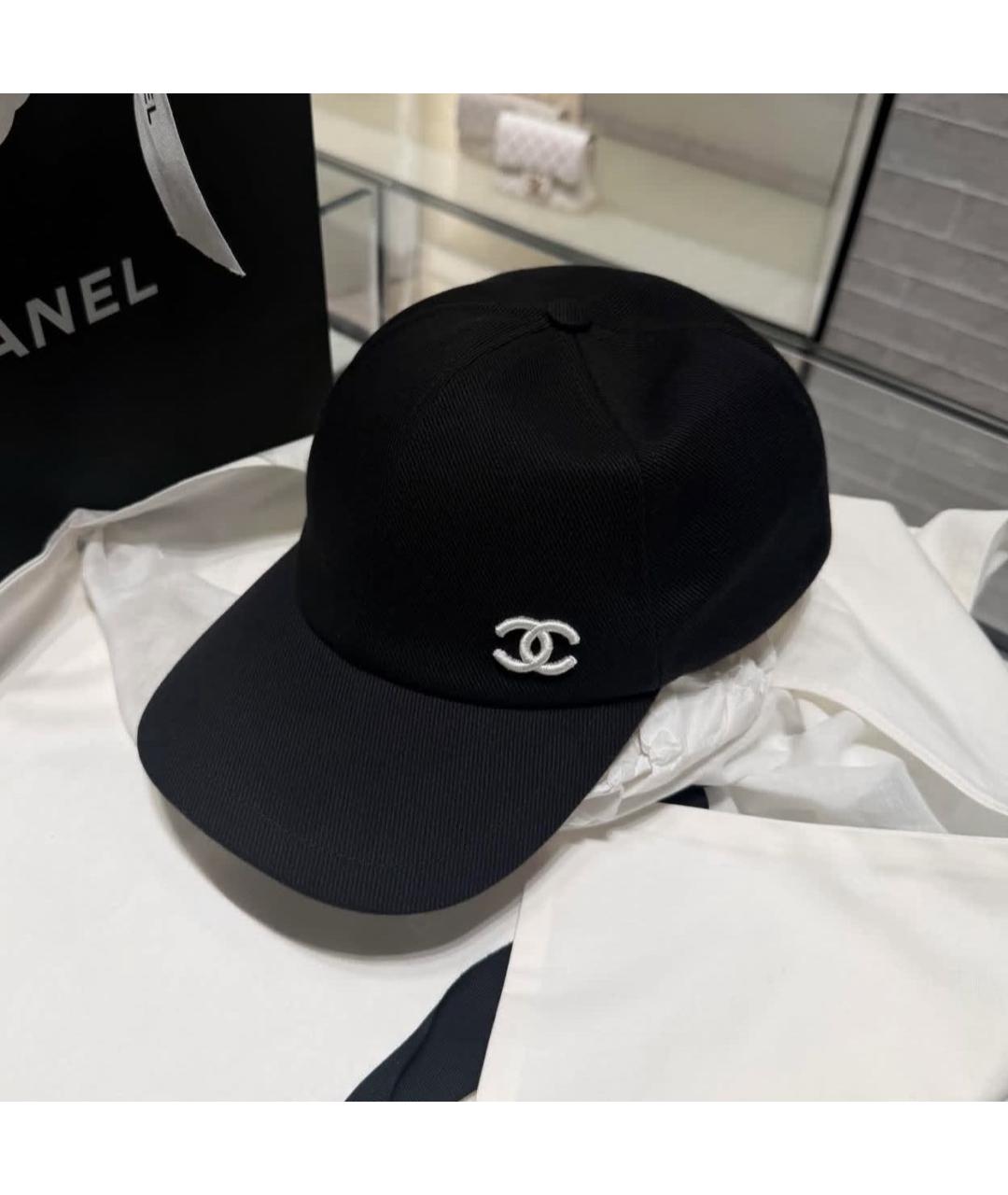 CHANEL Черная хлопковая кепка, фото 3
