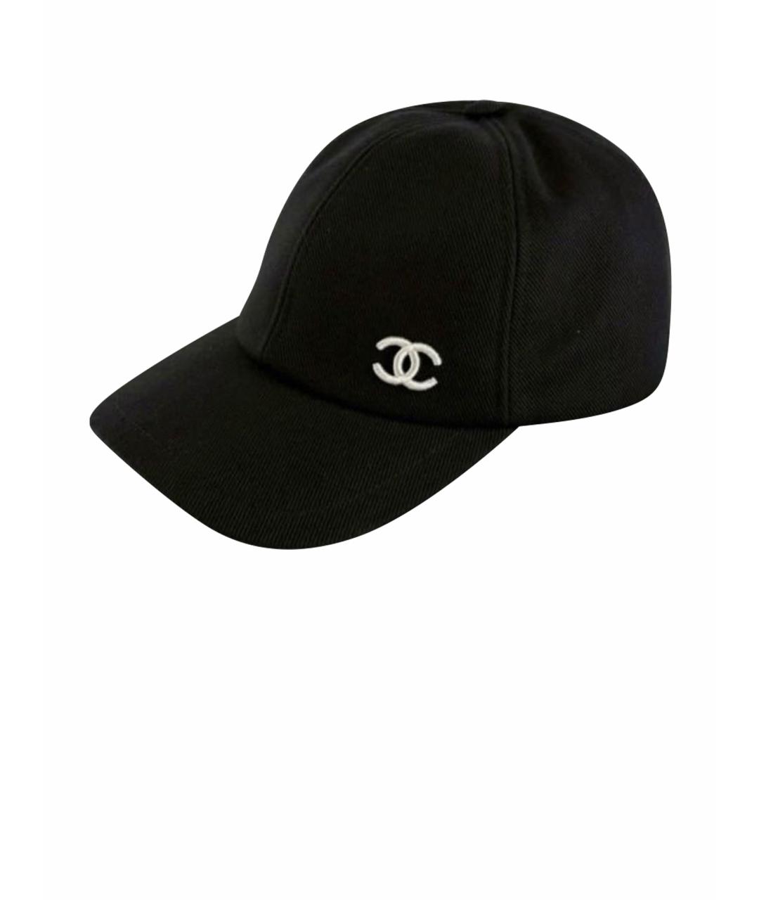 CHANEL Черная хлопковая кепка, фото 1
