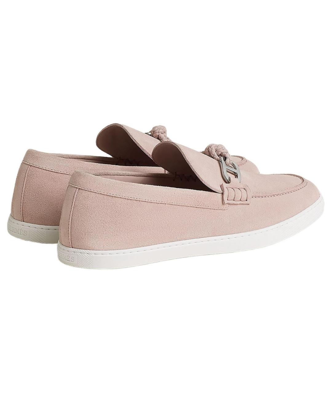 HERMES Розовые кожаные лоферы, фото 3