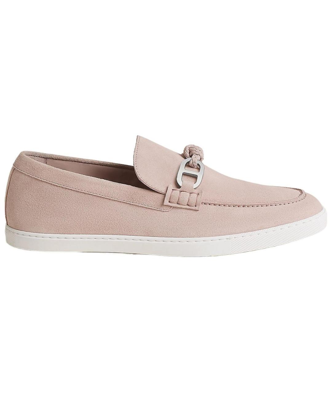 HERMES Розовые кожаные лоферы, фото 2