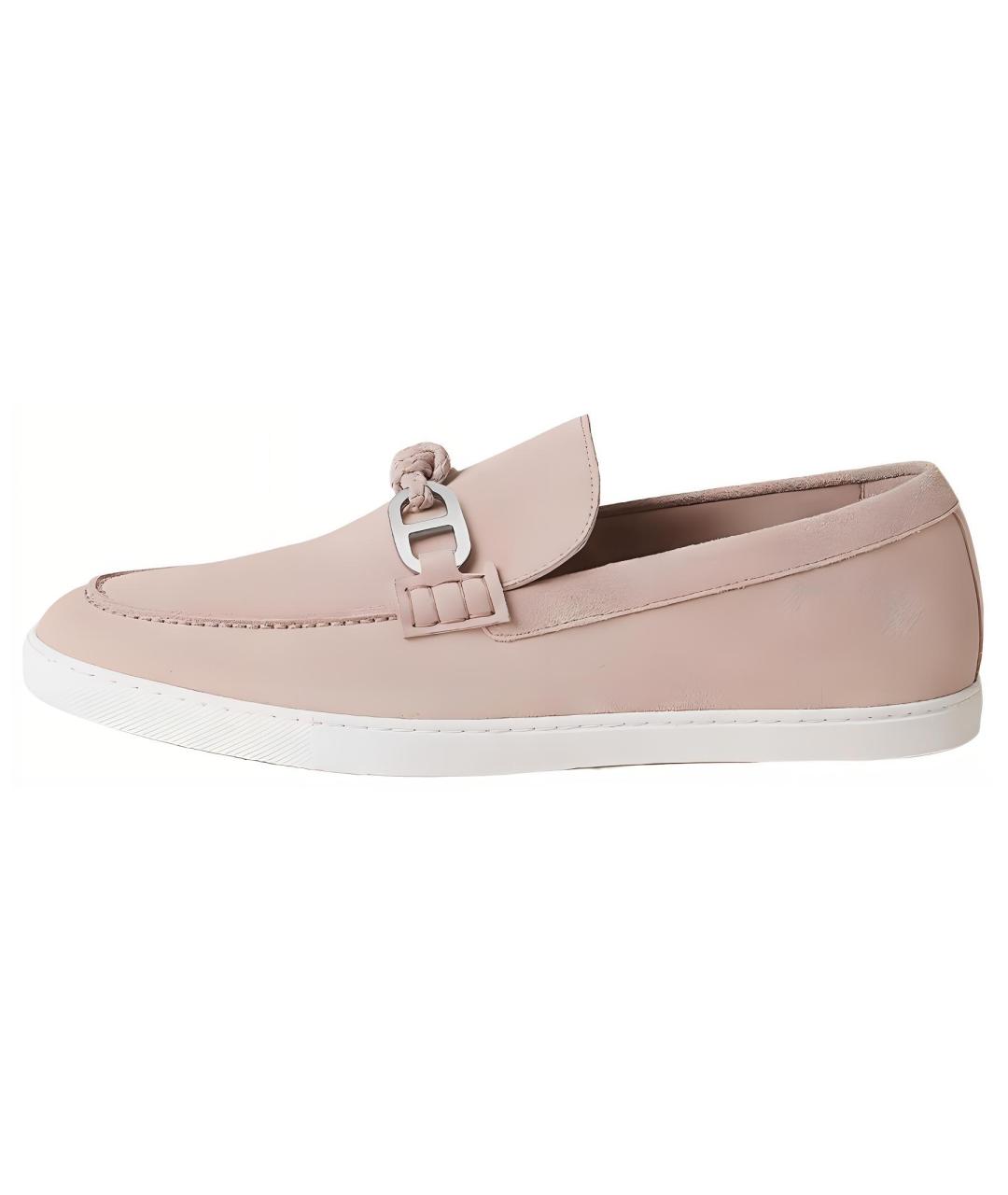 HERMES Розовые кожаные лоферы, фото 5