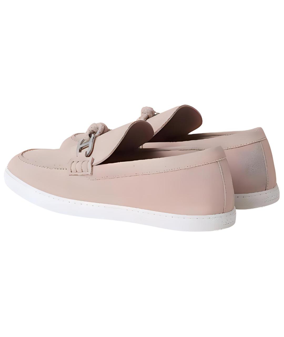HERMES Розовые кожаные лоферы, фото 4