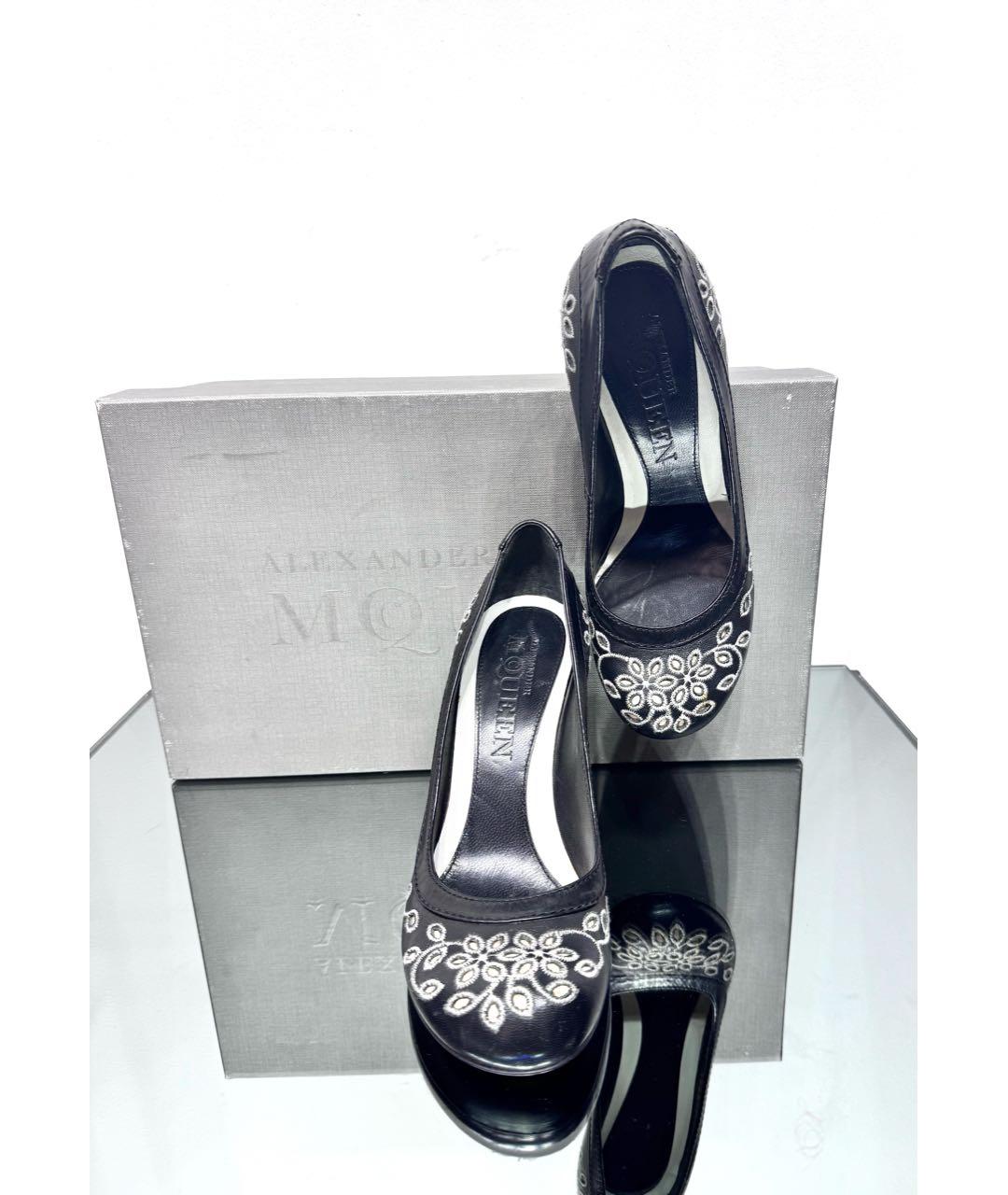 ALEXANDER MCQUEEN Черные кожаные туфли, фото 8