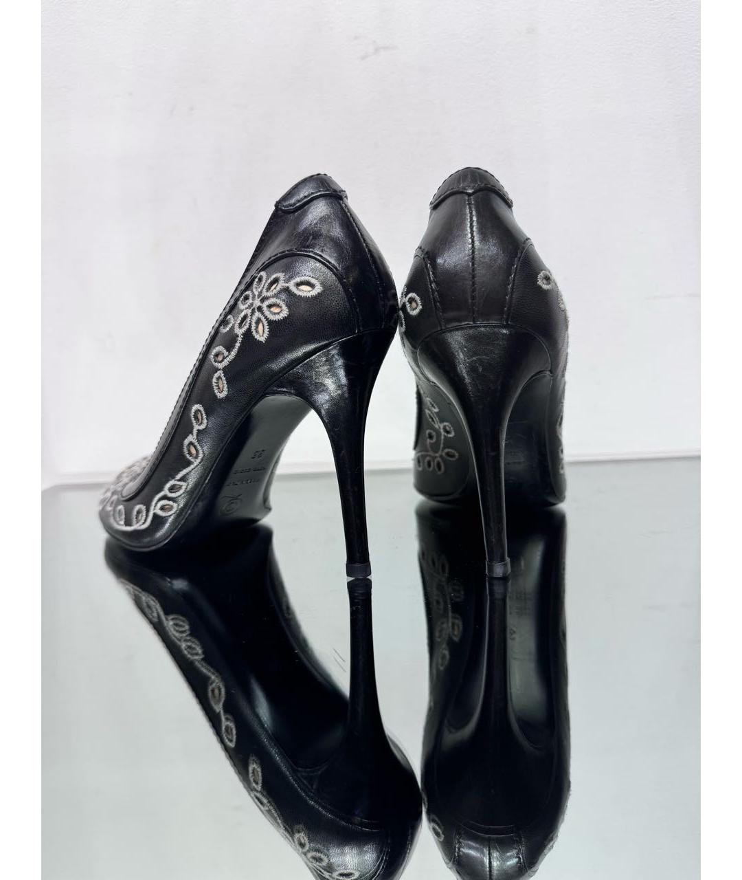 ALEXANDER MCQUEEN Черные кожаные туфли, фото 3