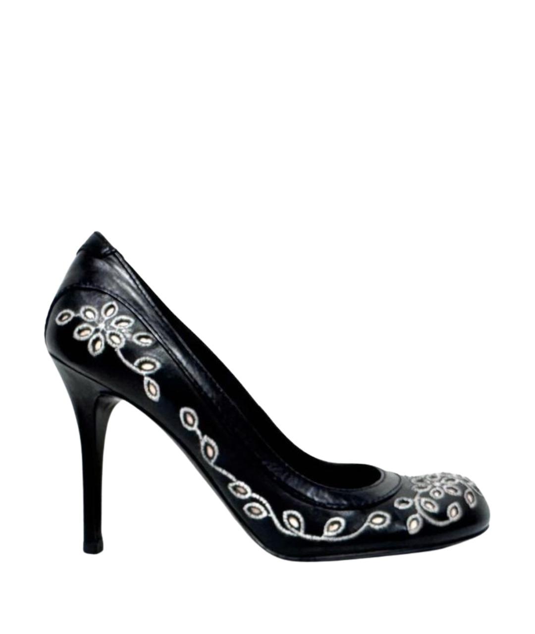 ALEXANDER MCQUEEN Черные кожаные туфли, фото 1