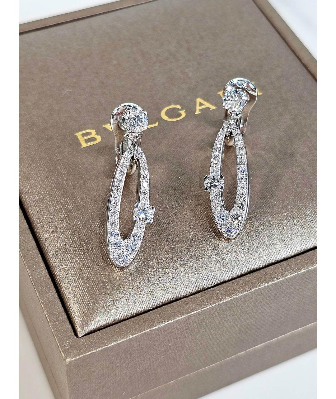 BVLGARI Серебряные серьги из белого золота, фото 2
