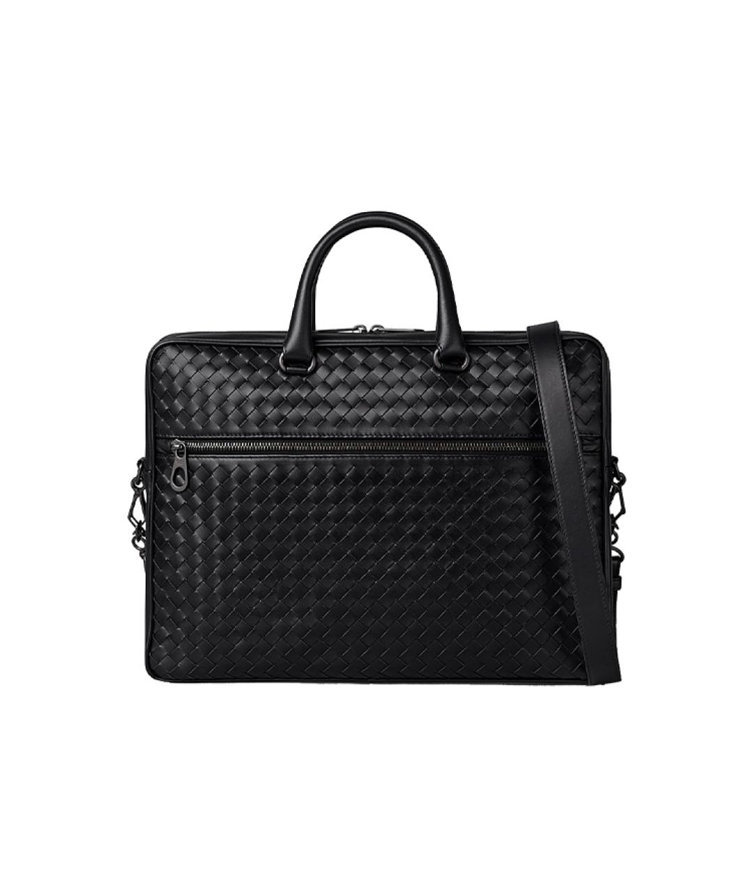 BOTTEGA VENETA Черная кожаная сумка на плечо, фото 1