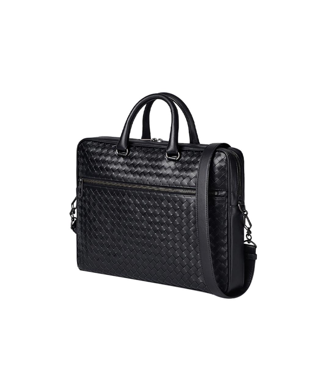 BOTTEGA VENETA Черная кожаная сумка на плечо, фото 2