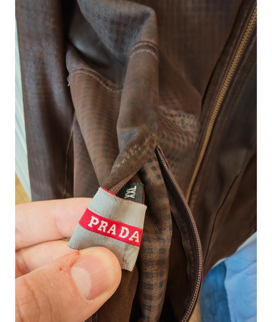 PRADA Коричневая замшевая куртка, фото 3