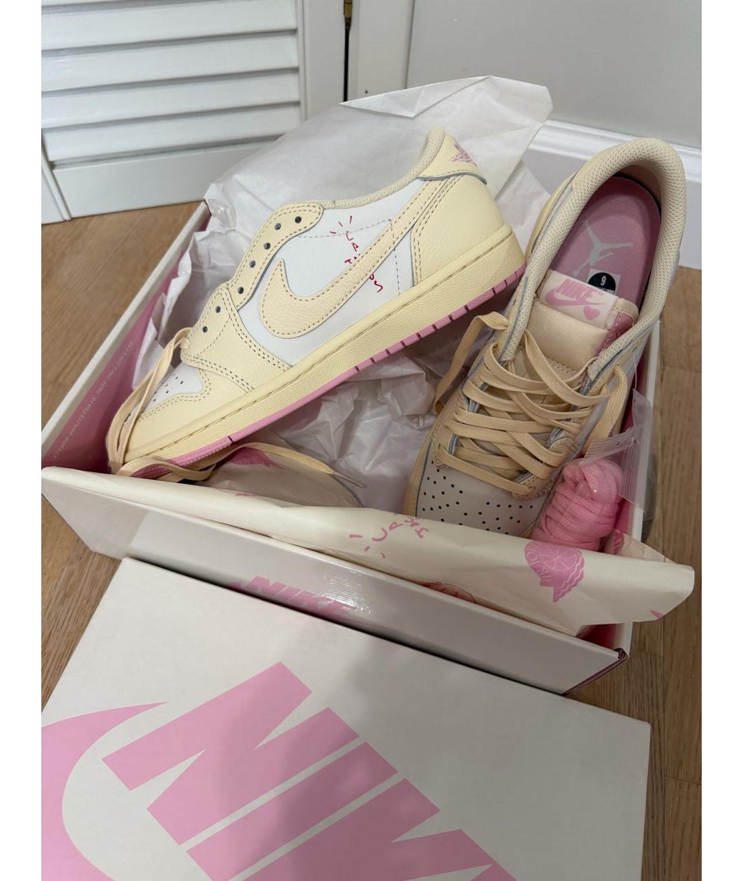 NIKE Бежевые кожаные кроссовки, фото 9