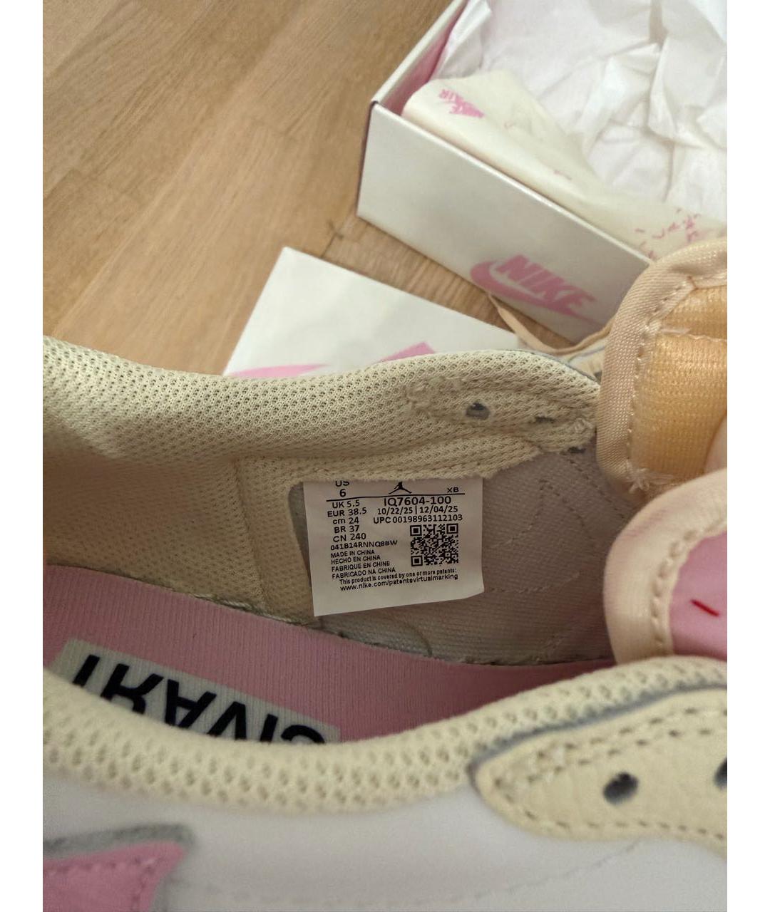 NIKE Бежевые кожаные кроссовки, фото 6
