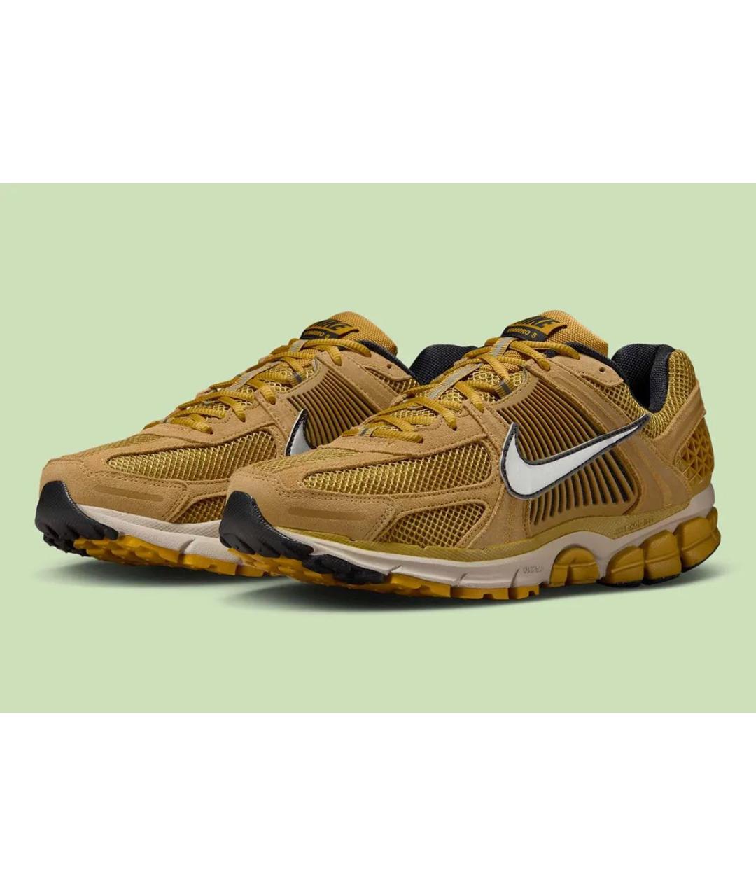 NIKE Горчичные текстильные низкие кроссовки / кеды, фото 2