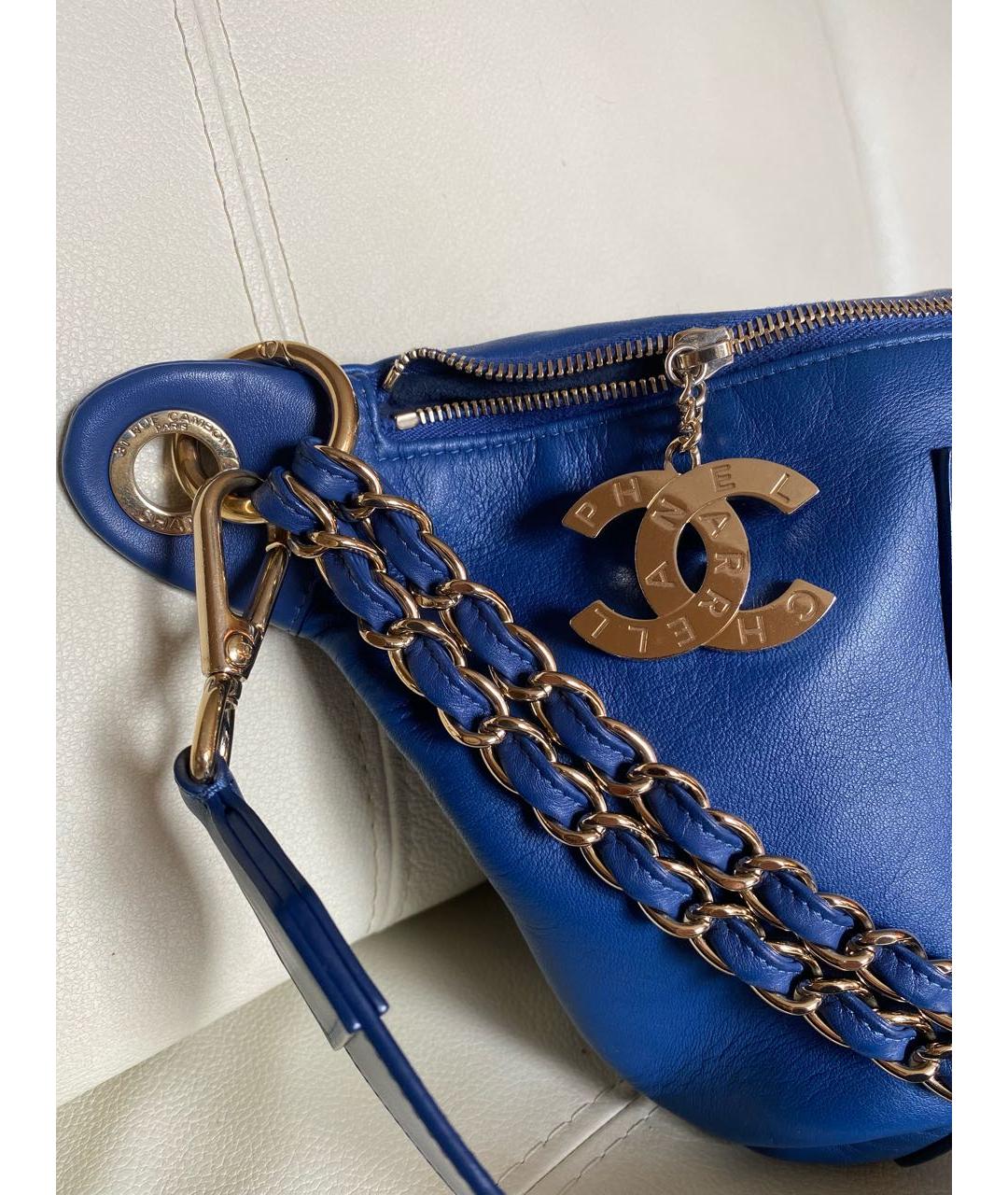 CHANEL BEAUTY Синяя кожаная поясная сумка, фото 5