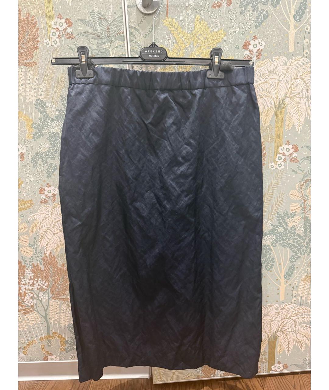 WEEKEND MAX MARA Черная полиэстеровая юбка миди, фото 2