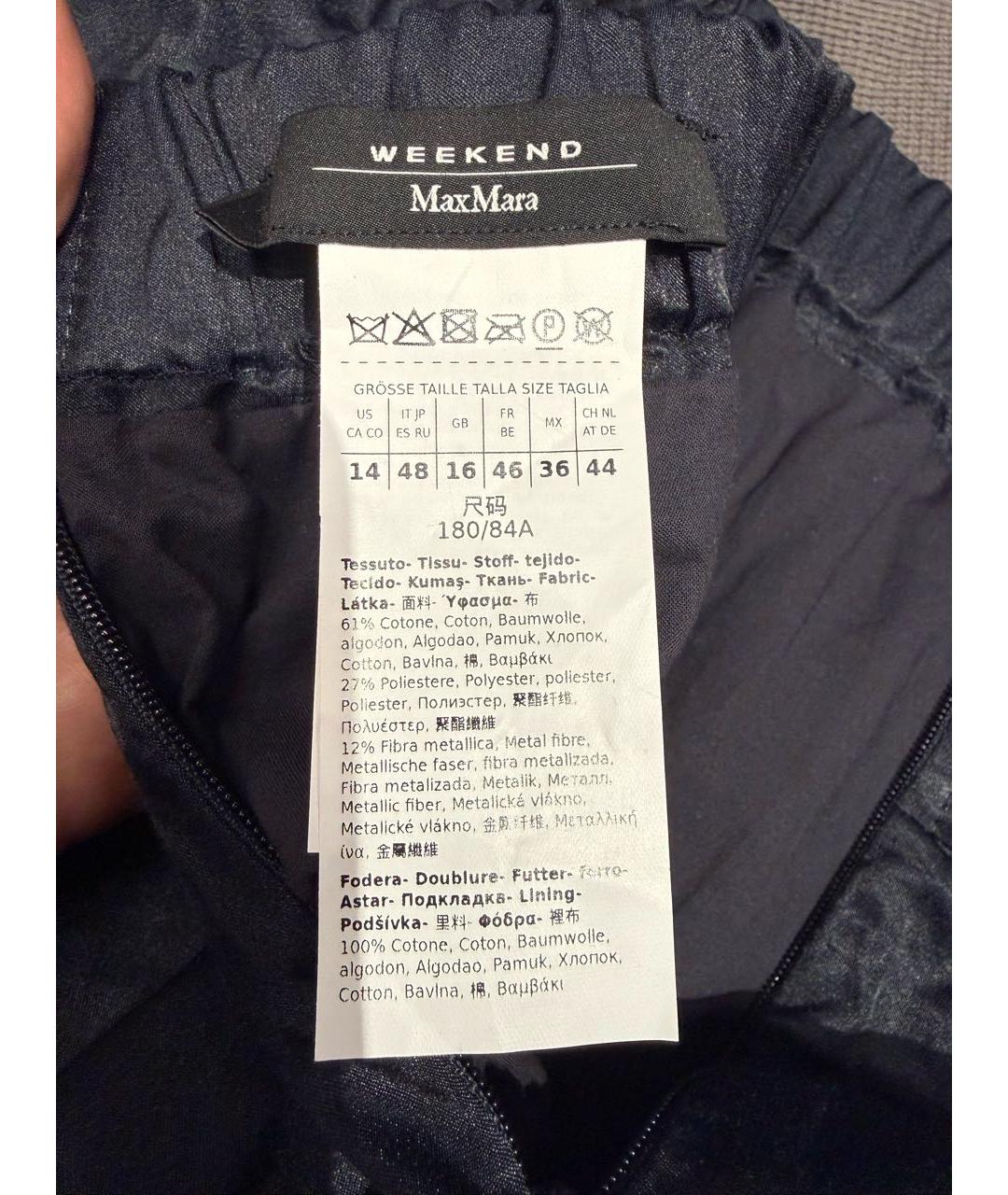 WEEKEND MAX MARA Черная полиэстеровая юбка миди, фото 5