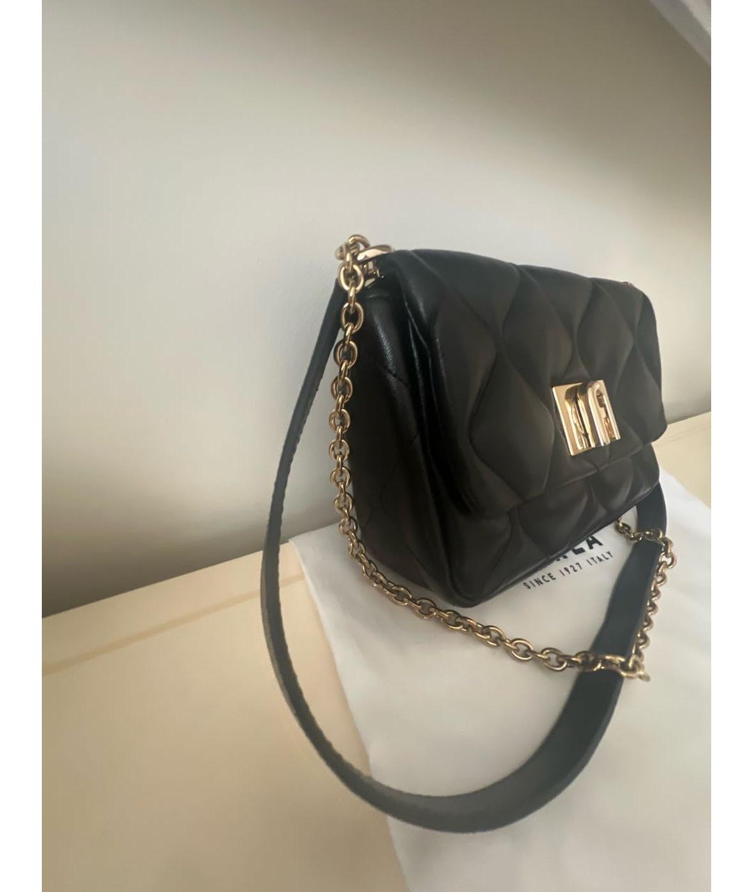 FURLA Черная кожаная сумка через плечо, фото 2