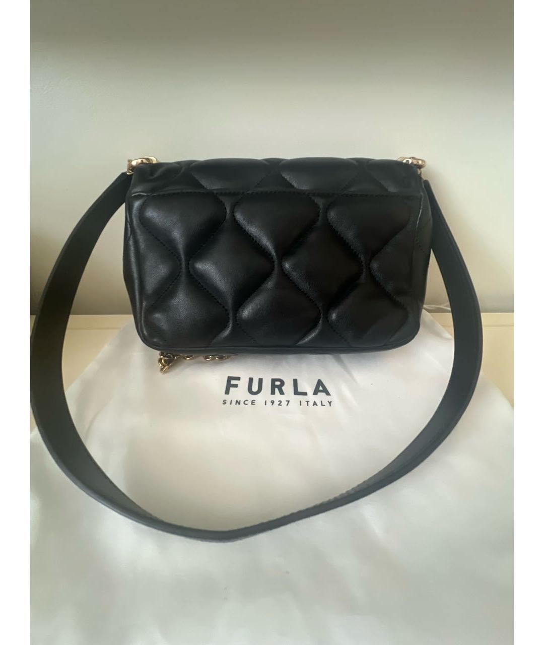 FURLA Черная кожаная сумка через плечо, фото 3