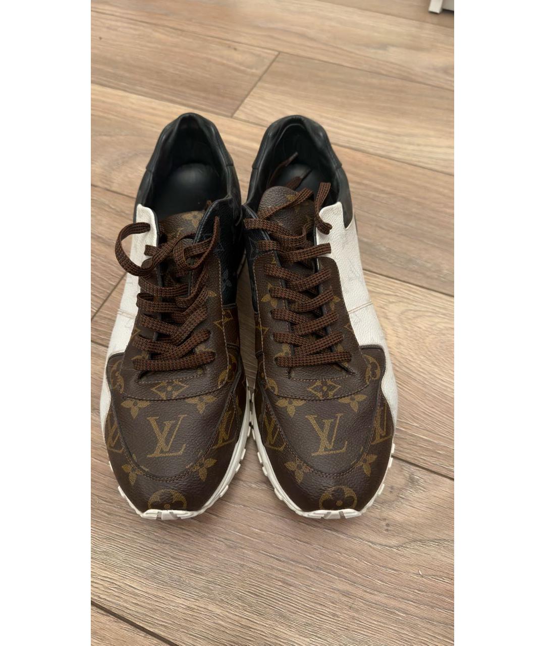 LOUIS VUITTON Коричневые кожаные низкие кроссовки / кеды, фото 2