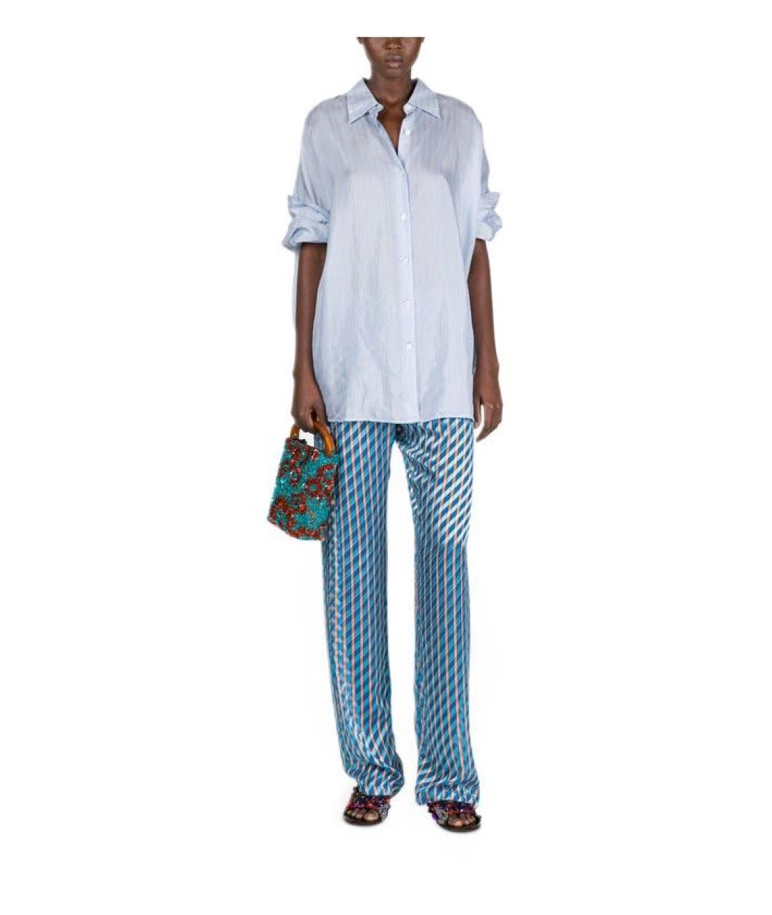 DRIES VAN NOTEN Голубая купро рубашка, фото 2