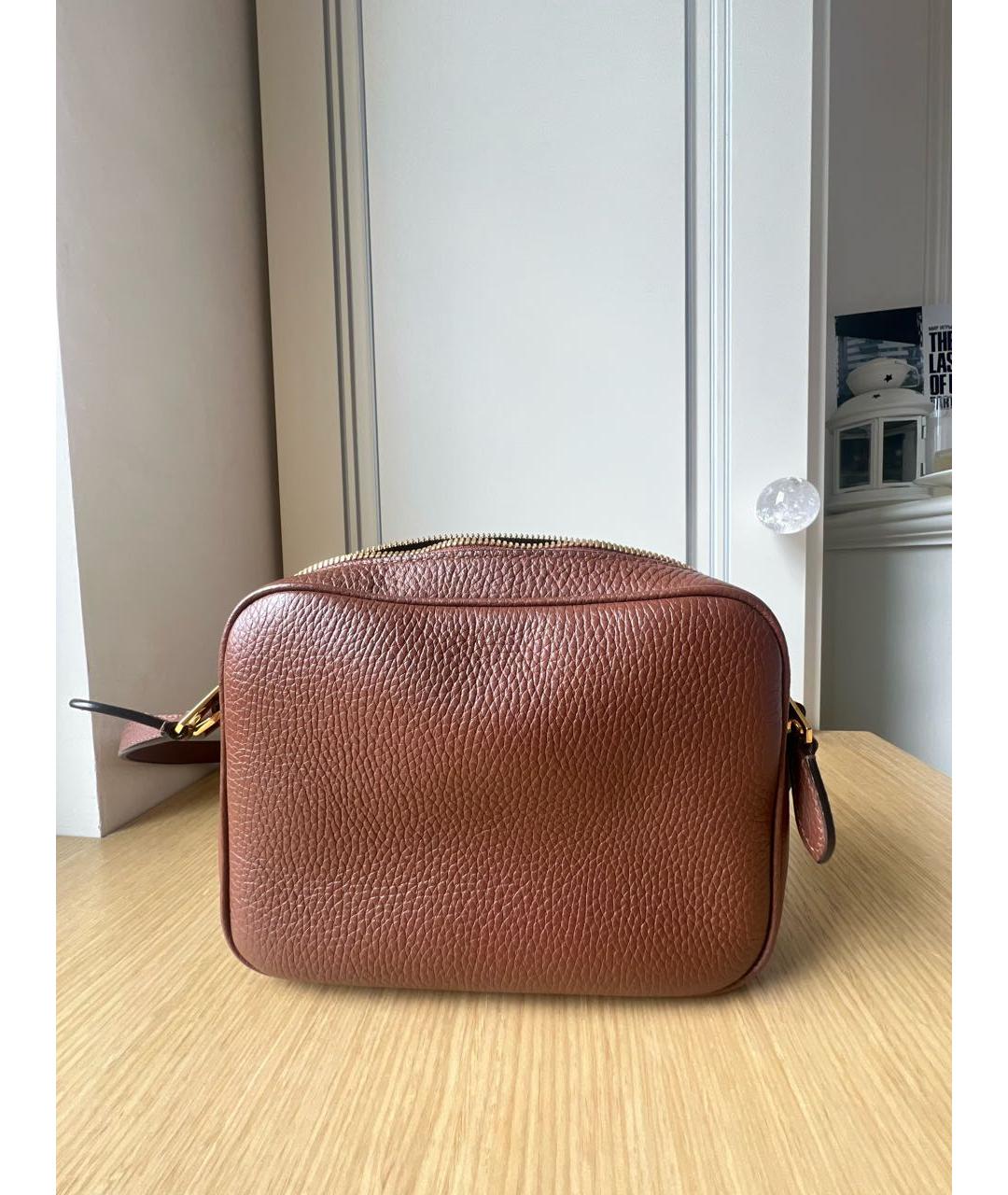 BURBERRY Коричневая кожаная сумка через плечо, фото 3