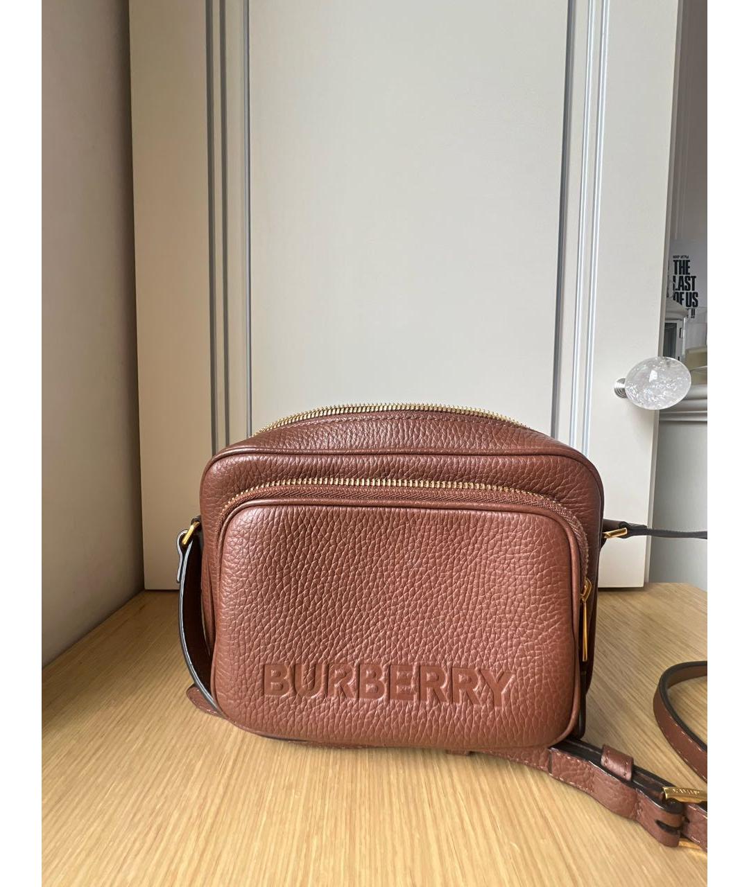 BURBERRY Коричневая кожаная сумка через плечо, фото 9
