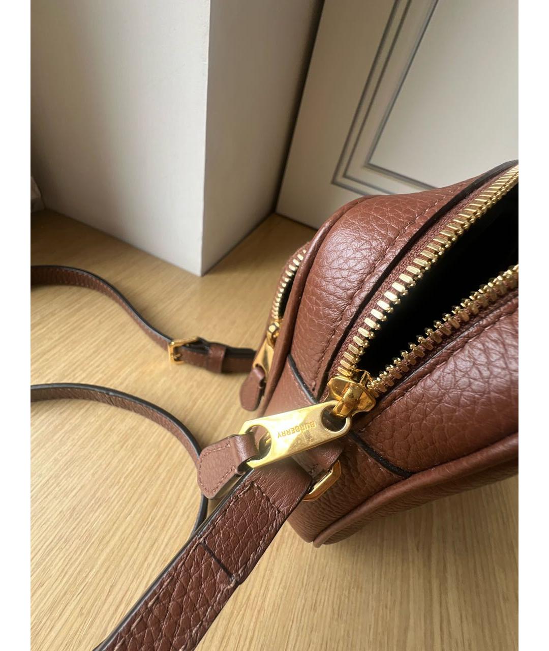 BURBERRY Коричневая кожаная сумка через плечо, фото 6
