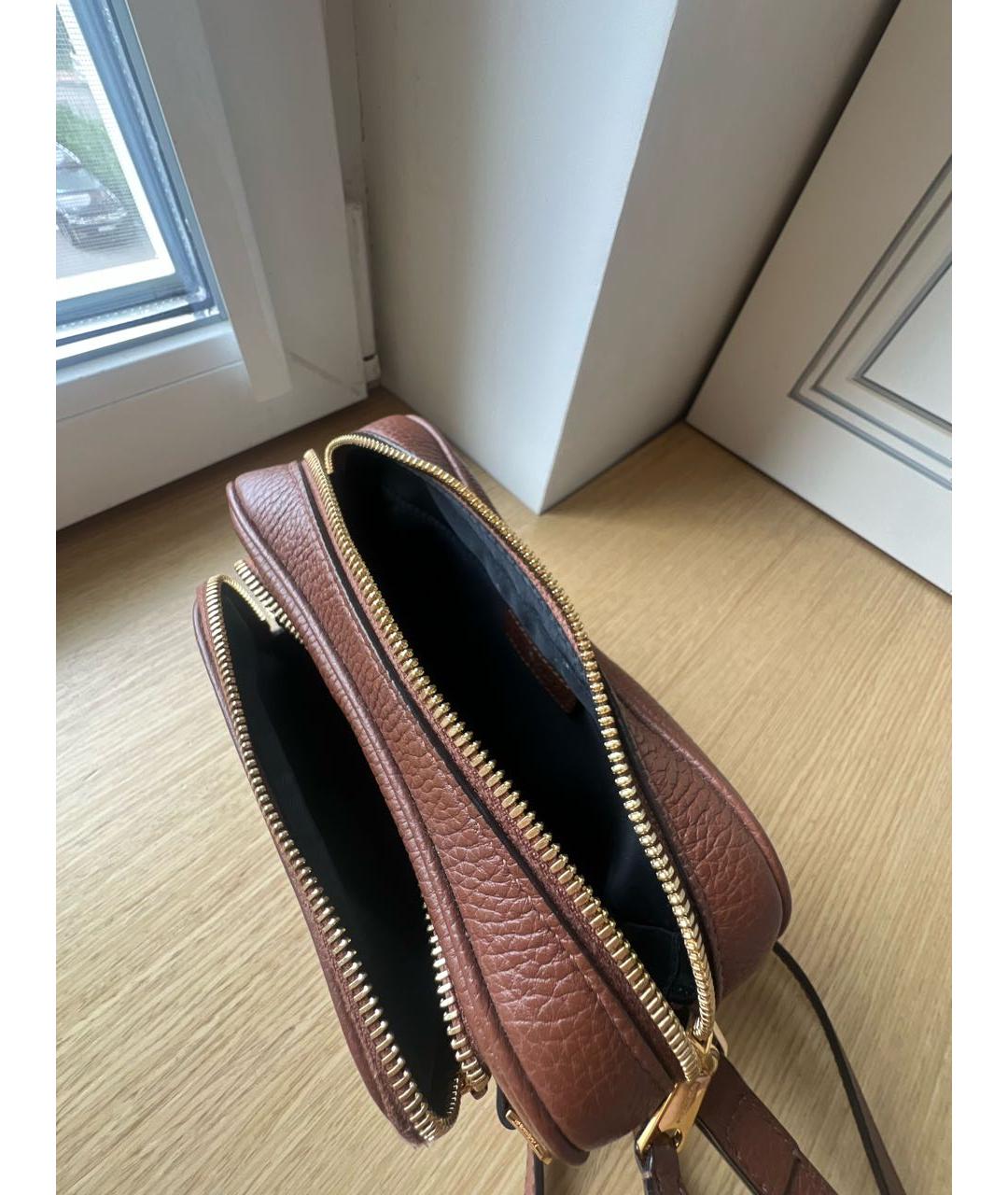 BURBERRY Коричневая кожаная сумка через плечо, фото 4