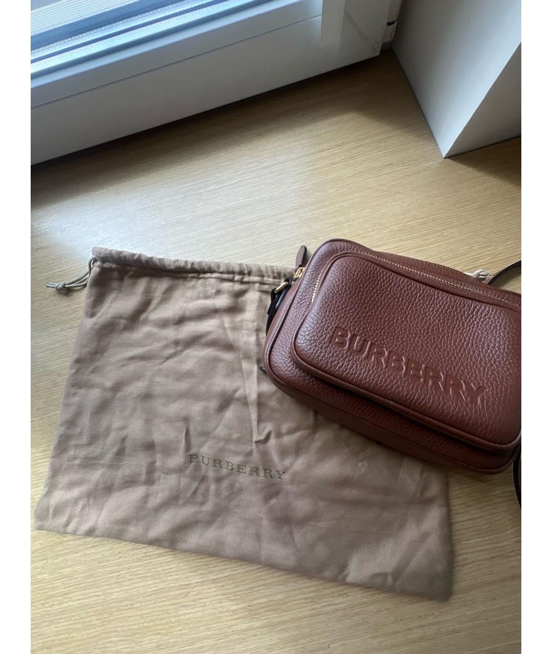 BURBERRY Коричневая кожаная сумка через плечо, фото 8