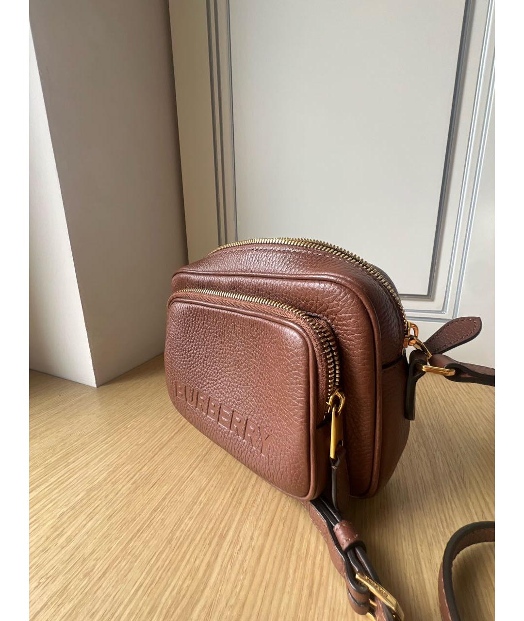BURBERRY Коричневая кожаная сумка через плечо, фото 2