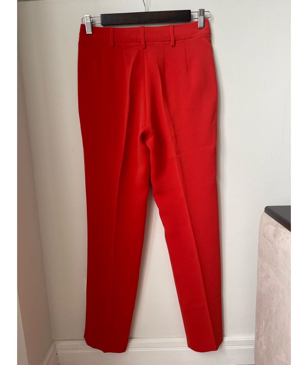 MAX MARA STUDIO Красные шелковые прямые брюки, фото 2