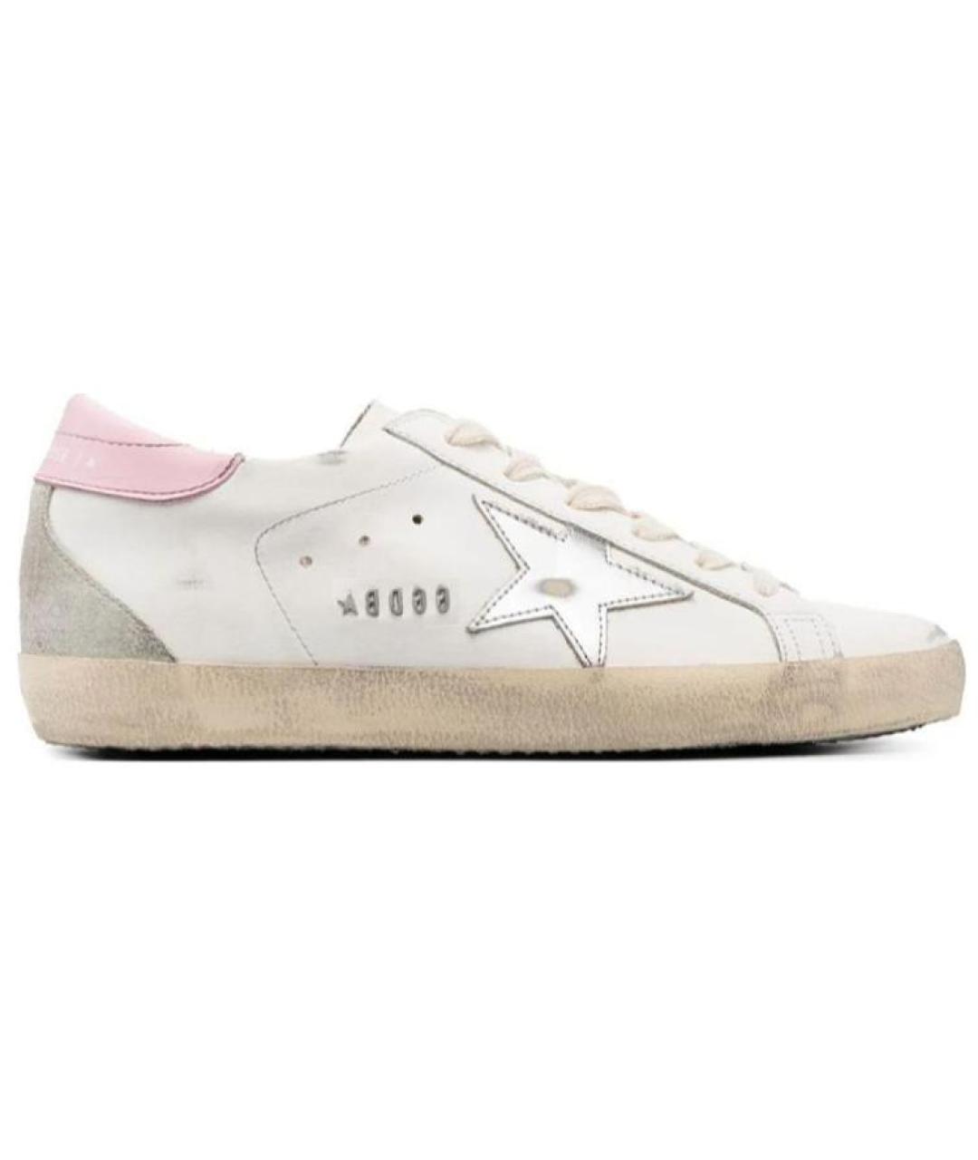 GOLDEN GOOSE Бежевые кожаные кроссовки, фото 1