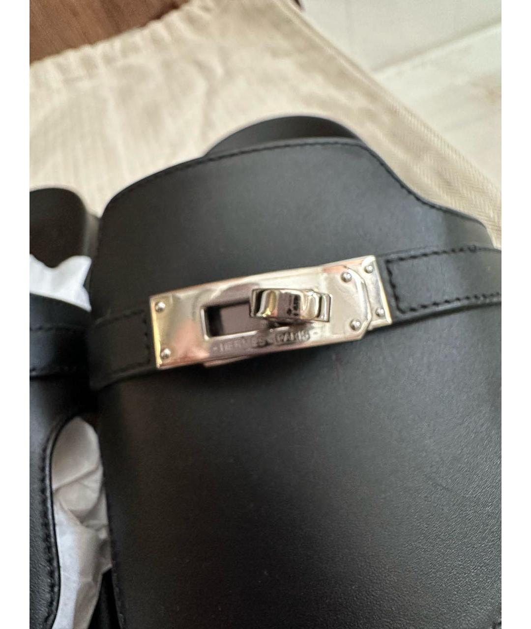 HERMES Черные шлепанцы, фото 6