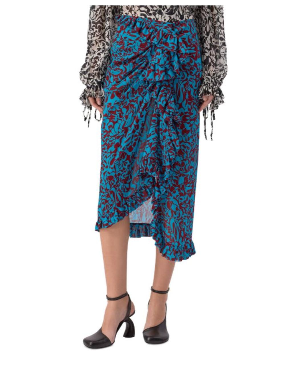 DRIES VAN NOTEN Мульти вискозная юбка миди, фото 3
