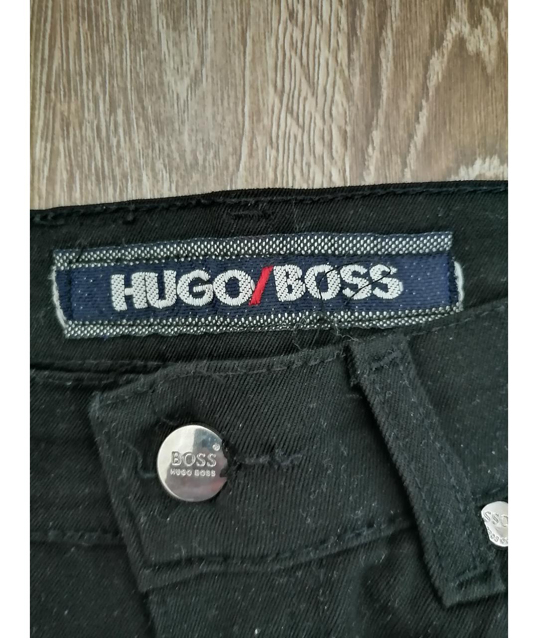 HUGO BOSS Черные хлопковые прямые джинсы, фото 3