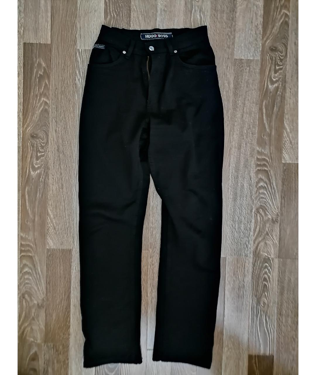 HUGO BOSS Черные хлопковые прямые джинсы, фото 5