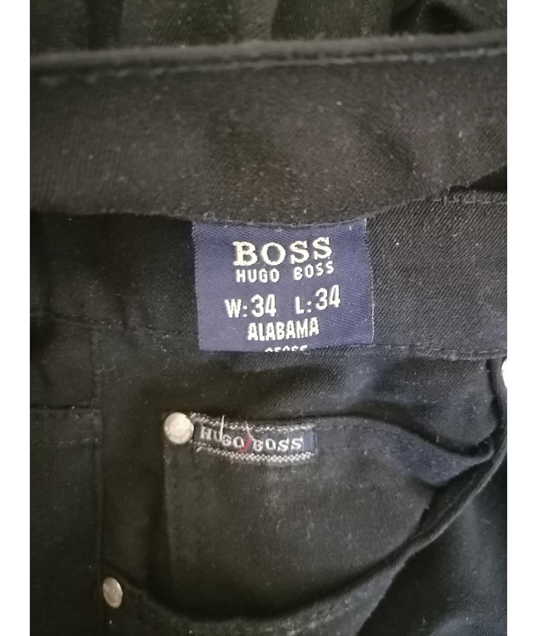 HUGO BOSS Черные хлопковые прямые джинсы, фото 4