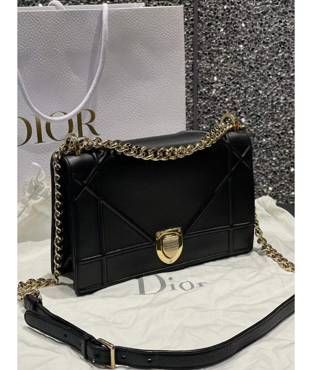CHRISTIAN DIOR Черная кожаная сумка через плечо, фото 2