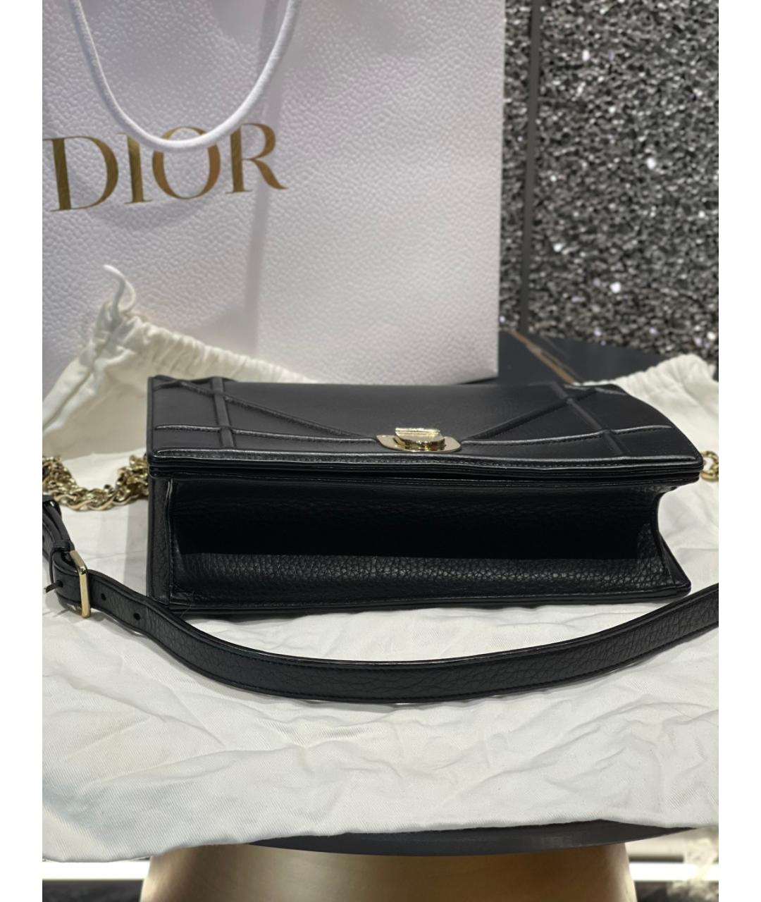 CHRISTIAN DIOR Черная кожаная сумка через плечо, фото 5