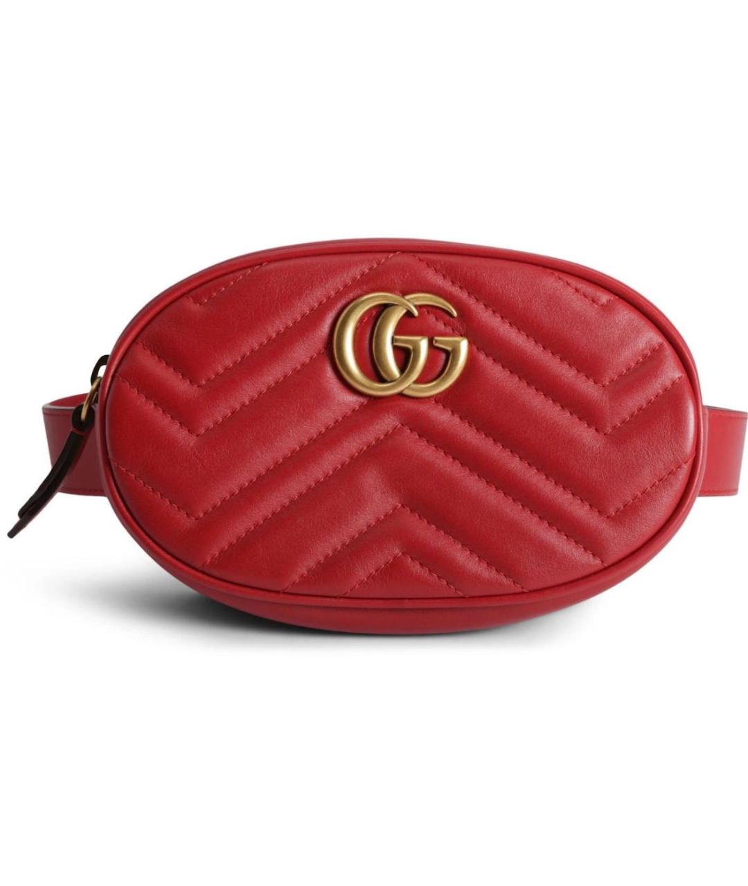 GUCCI Красная кожаная поясная сумка, фото 3