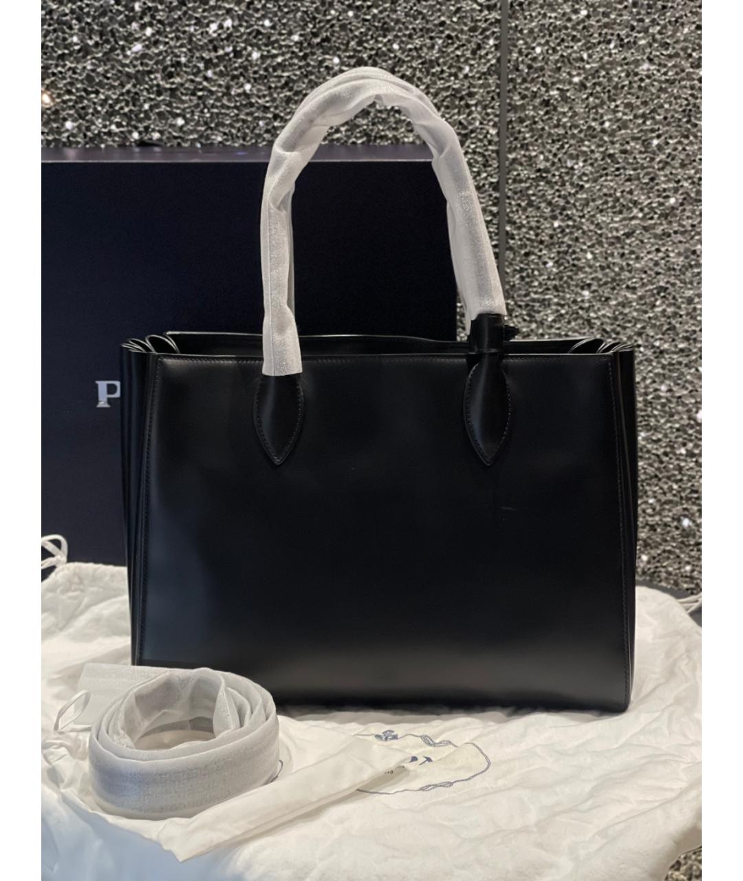 PRADA Черная кожаная сумка тоут, фото 4