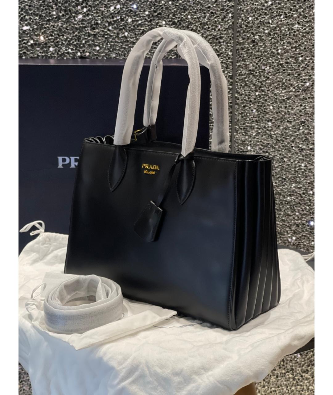 PRADA Черная кожаная сумка тоут, фото 3