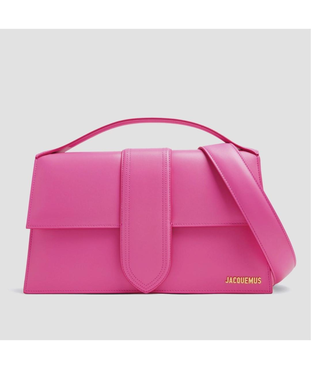 JACQUEMUS Розовая кожаная сумка с короткими ручками, фото 9