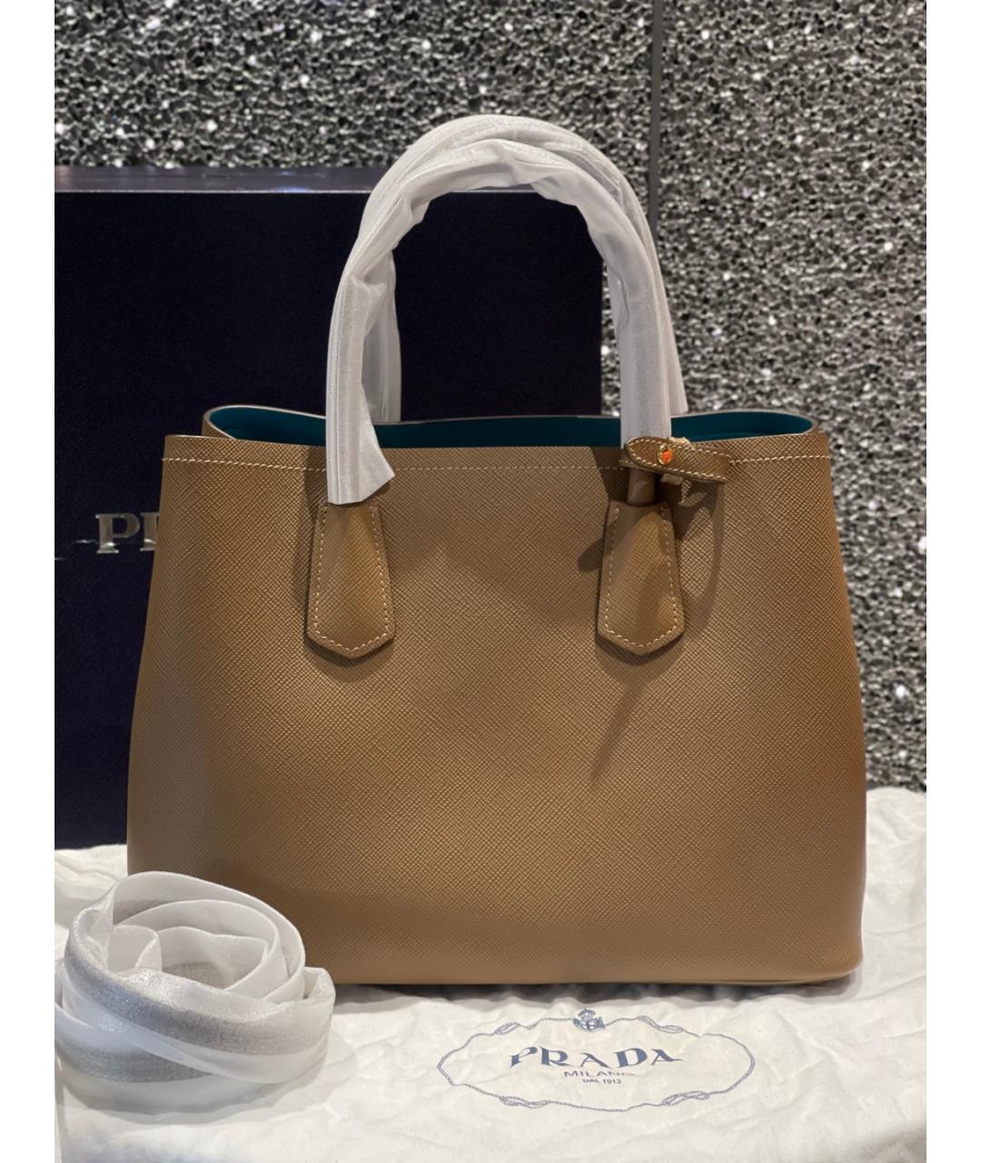 PRADA Коричневая кожаная сумка тоут, фото 4