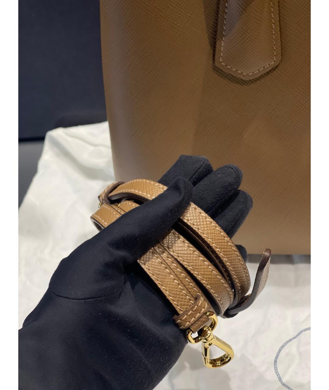 PRADA Коричневая кожаная сумка тоут, фото 8