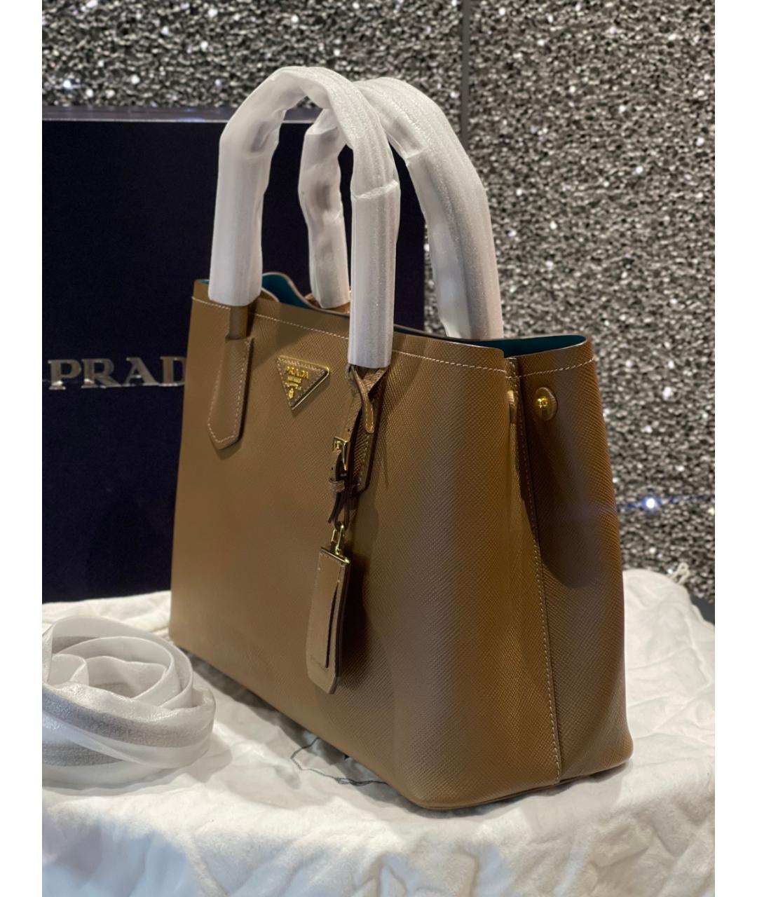 PRADA Коричневая кожаная сумка тоут, фото 3