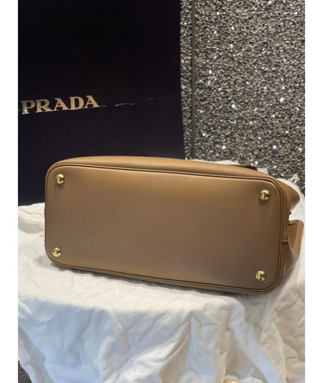 PRADA Коричневая кожаная сумка тоут, фото 6