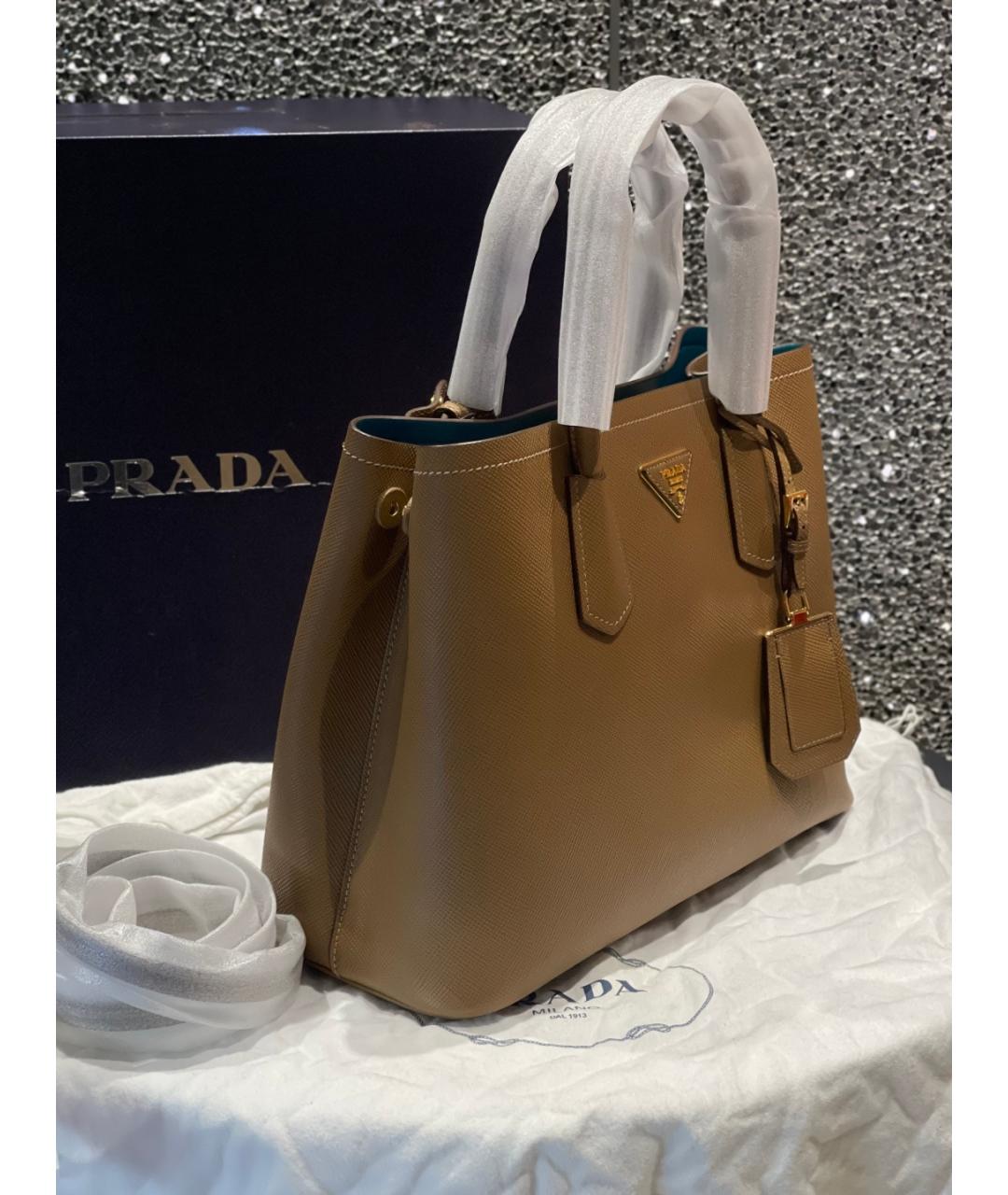 PRADA Коричневая кожаная сумка тоут, фото 2