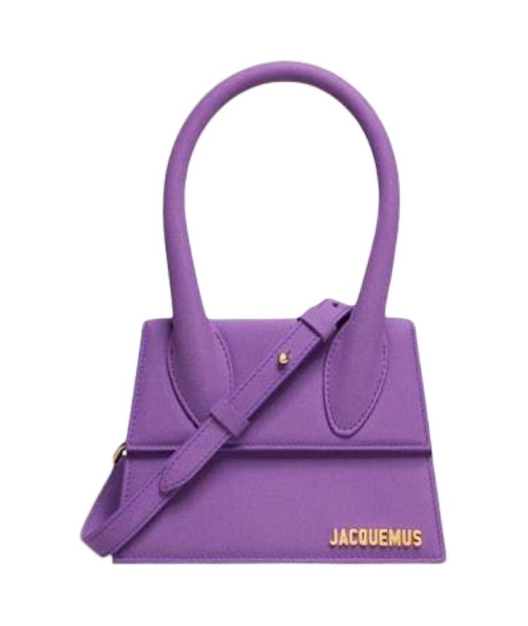JACQUEMUS Фиолетовая кожаная сумка через плечо, фото 4