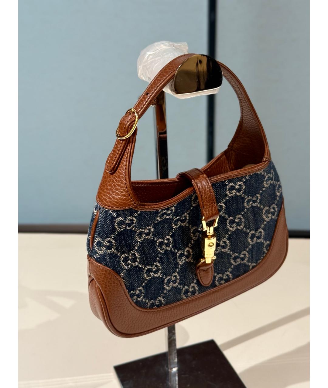 GUCCI Синяя деним сумка тоут, фото 4