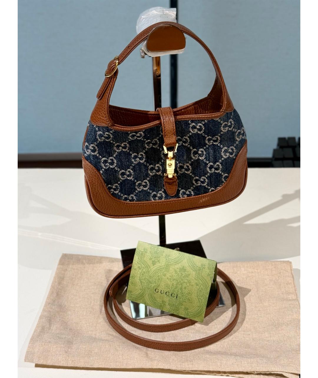 GUCCI Синяя деним сумка тоут, фото 9